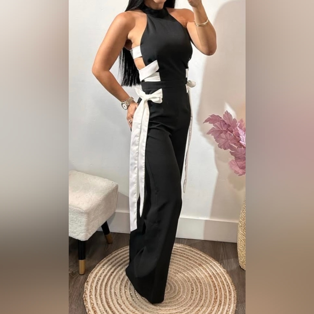 Elegant Black and White Jumpsuit